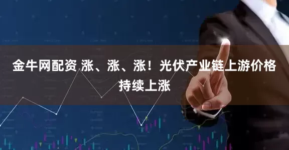 金牛网配资 涨、涨、涨！光伏产业链上游价格持续上涨